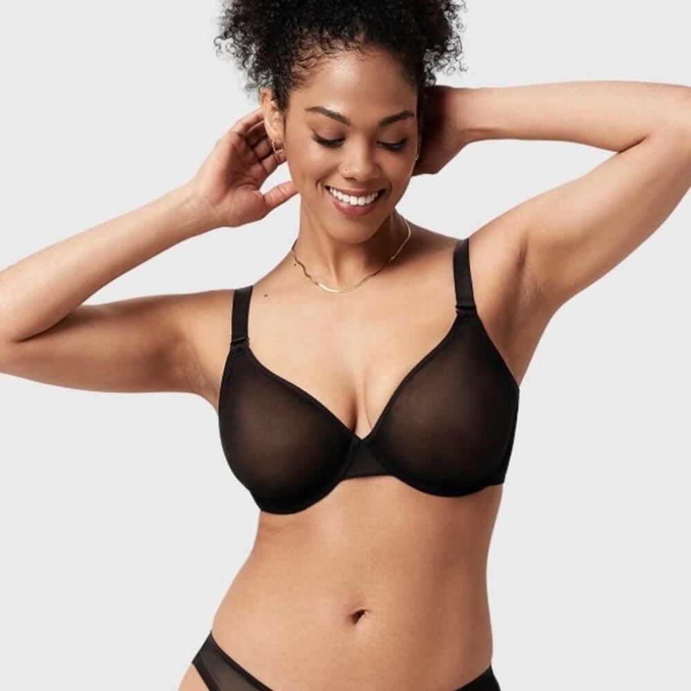 HSIA Seraphina Unlined Underwire Sheer Mesh Bra Black Women's Size 40C NWT